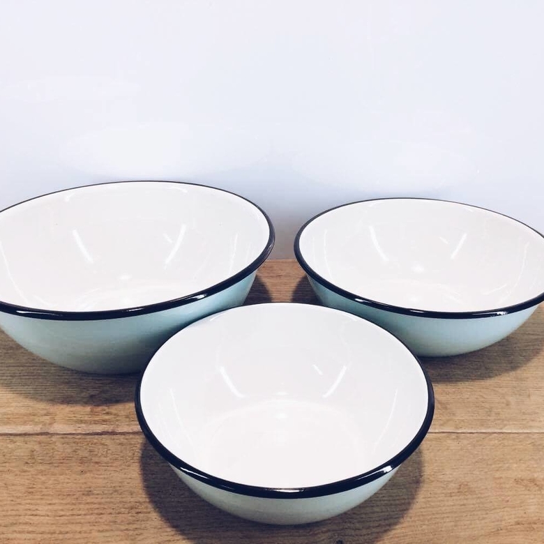 Миска метал емаль блакитний KH-002