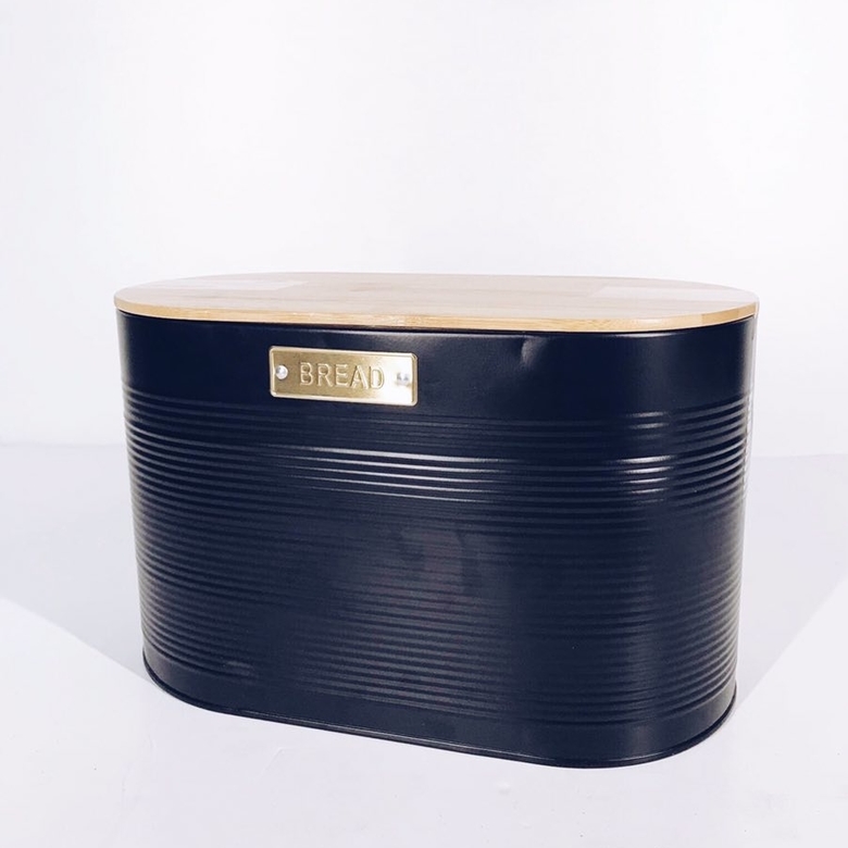 Контейнер для зберігання хлібу метал чорний KD-013