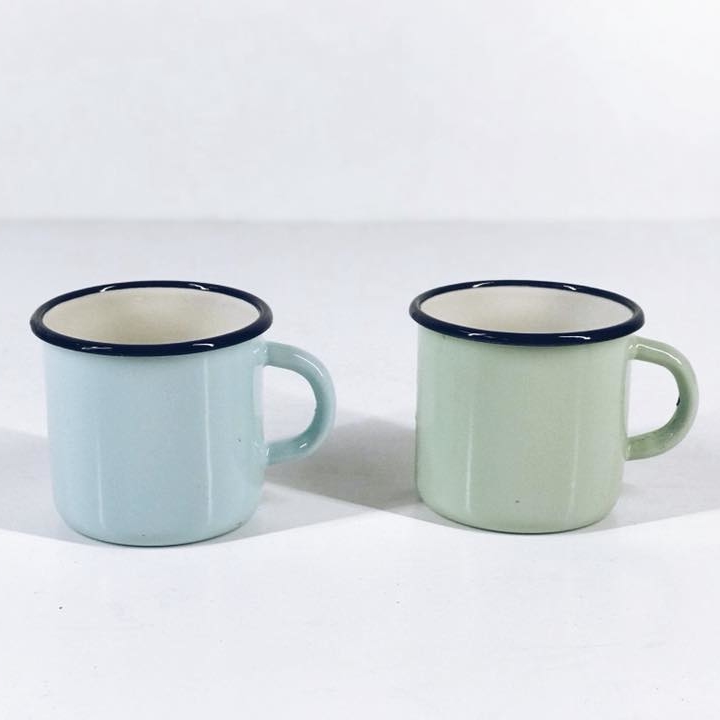 Кружка эмаль блакитна/м'ята KH-074