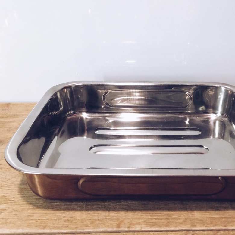 Форма для запікання глибока велика прямокутка нерж.сталь/мідь KH-063