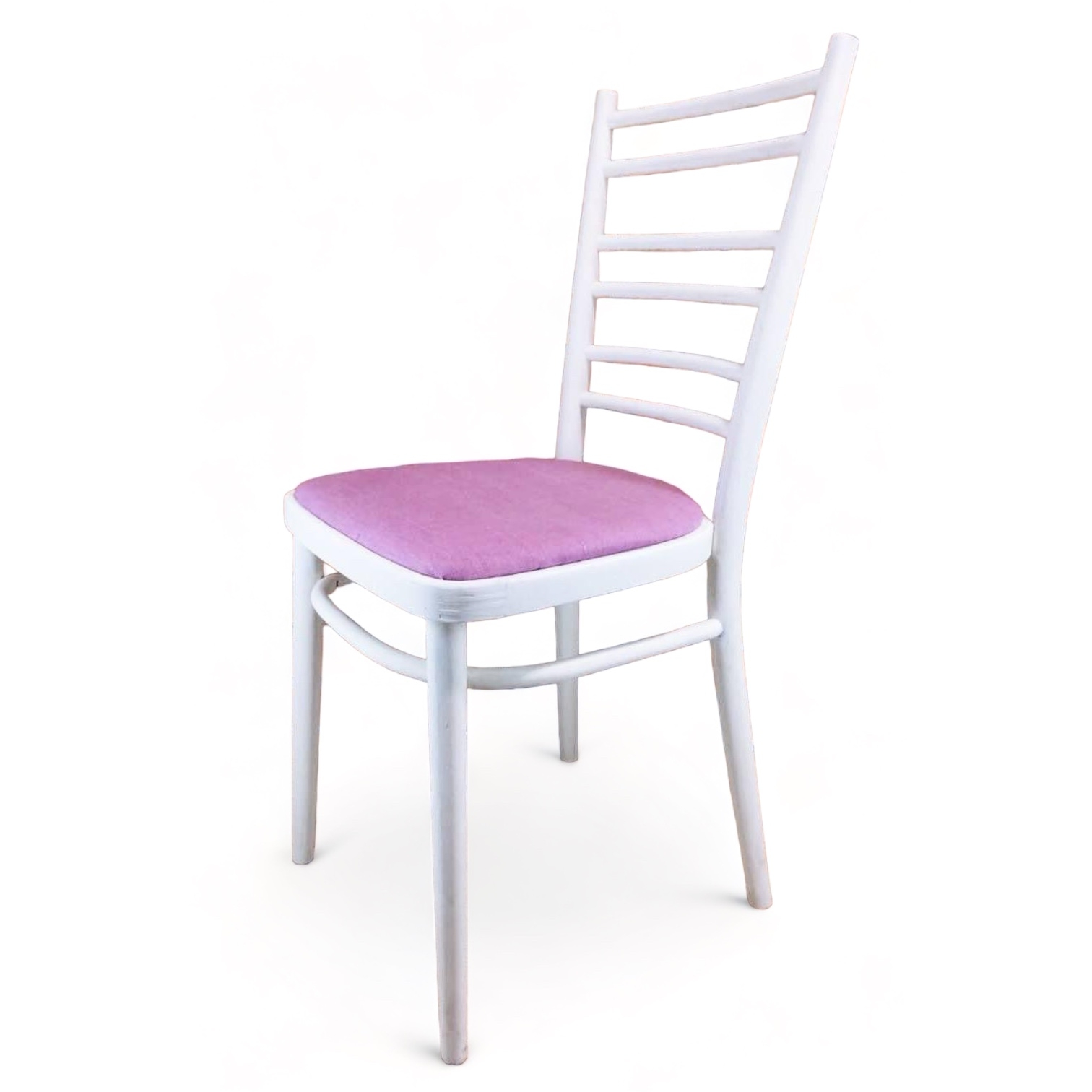 Стілець білий рожева обивка ST-018