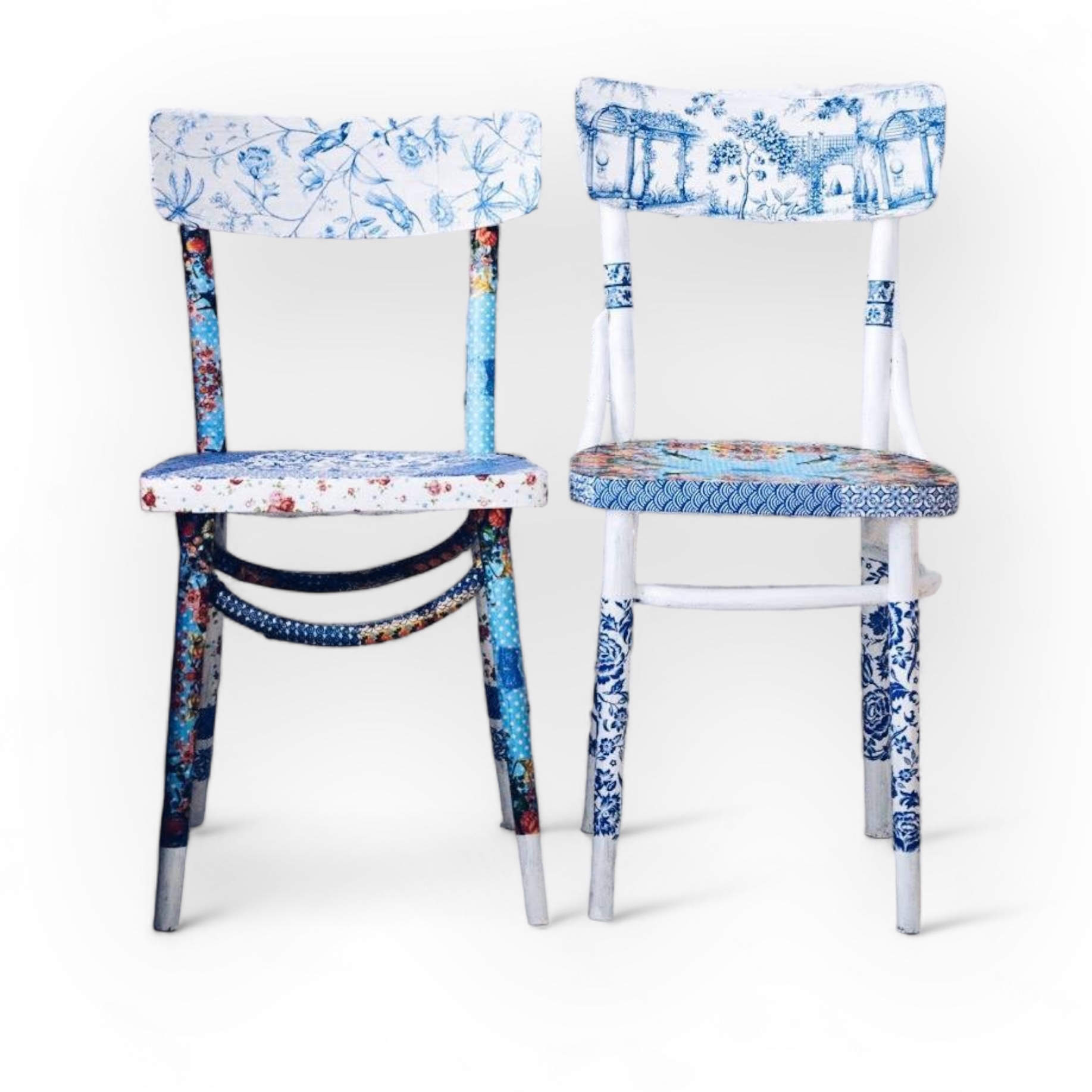 Стілець вінтаж білий декорований ST-021