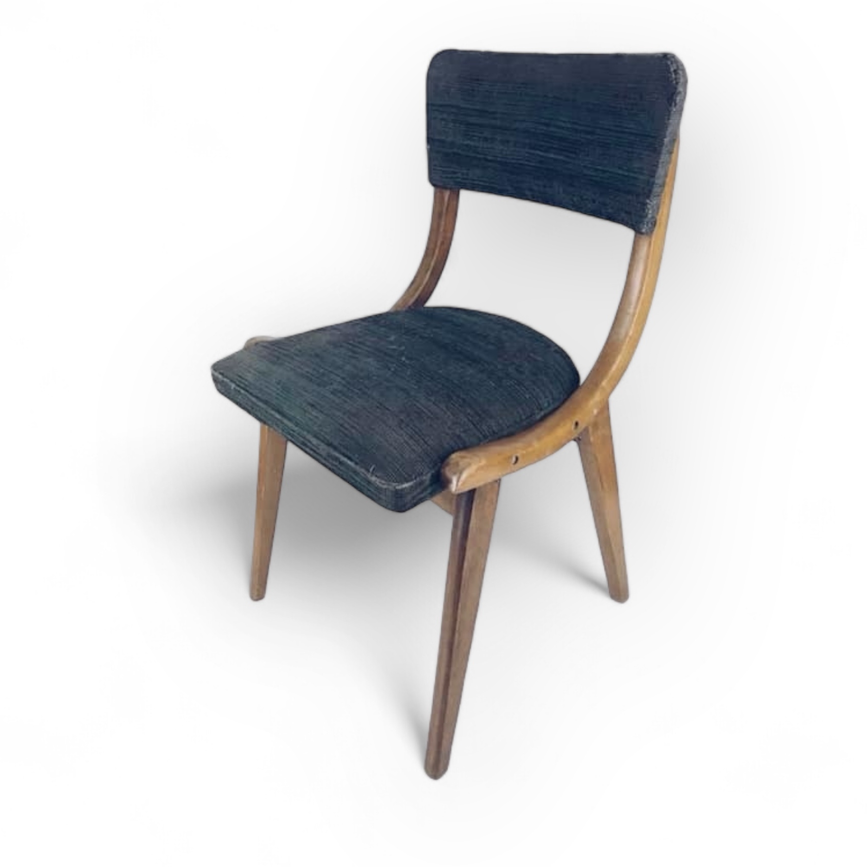 Стілець вінтаж синьо-зелена обивка ST-077