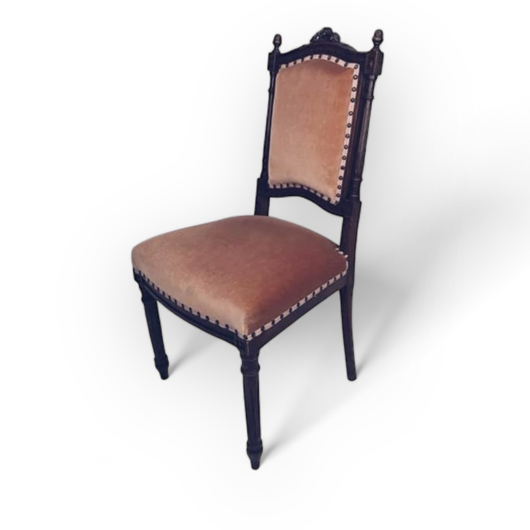 Стілець антикварний т-дерево/велюр рожевий ST-055