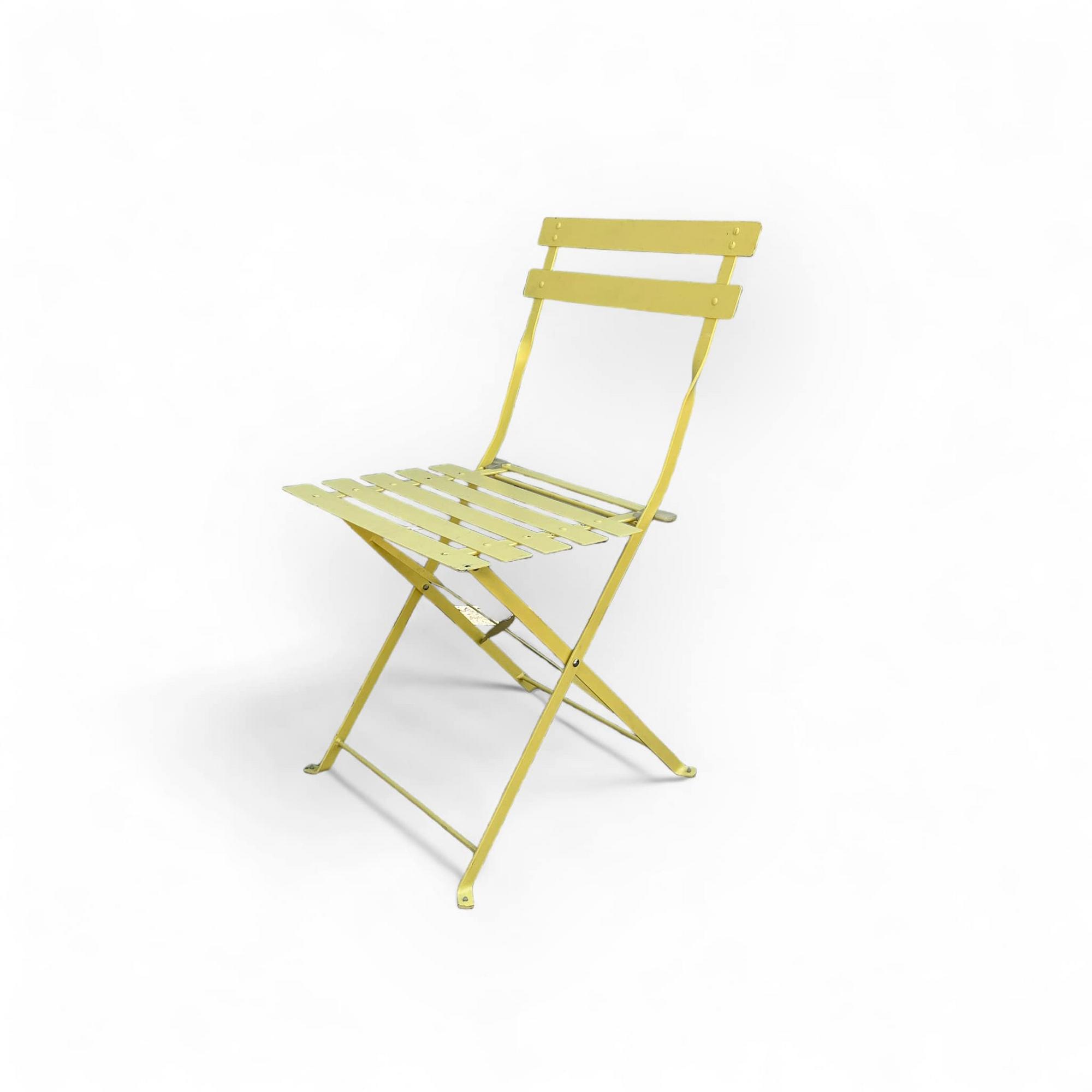 Стілець розкладний садовий жовтий метал ST-029