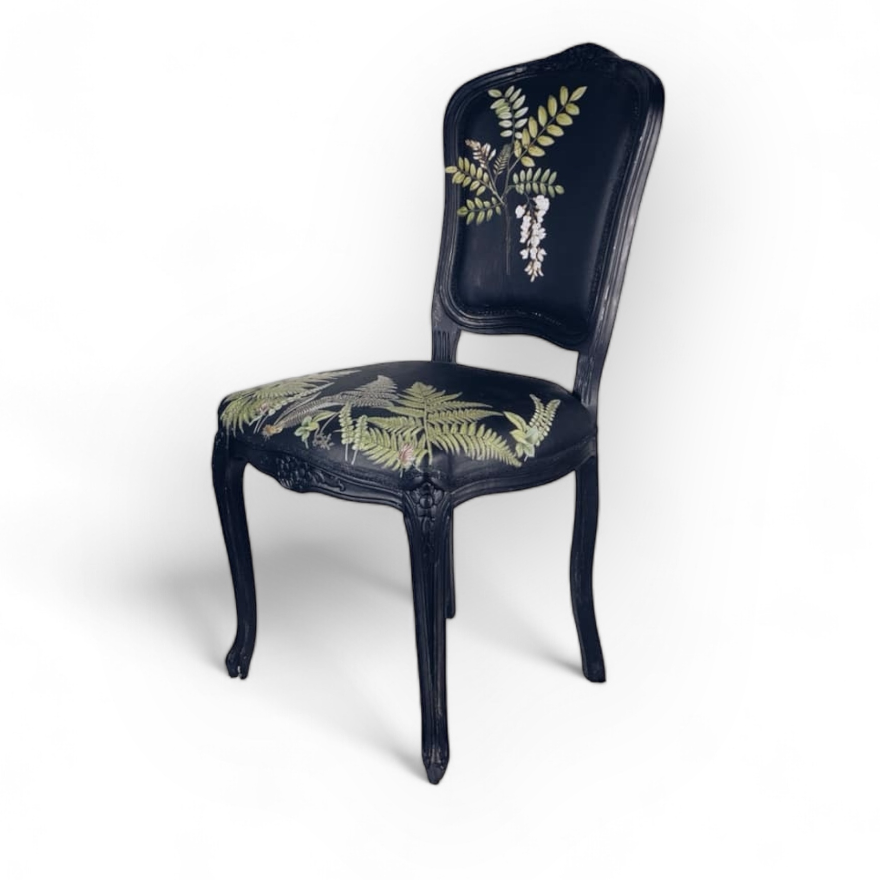 Стілець вінтаж чорний "ботаніка" ST-061