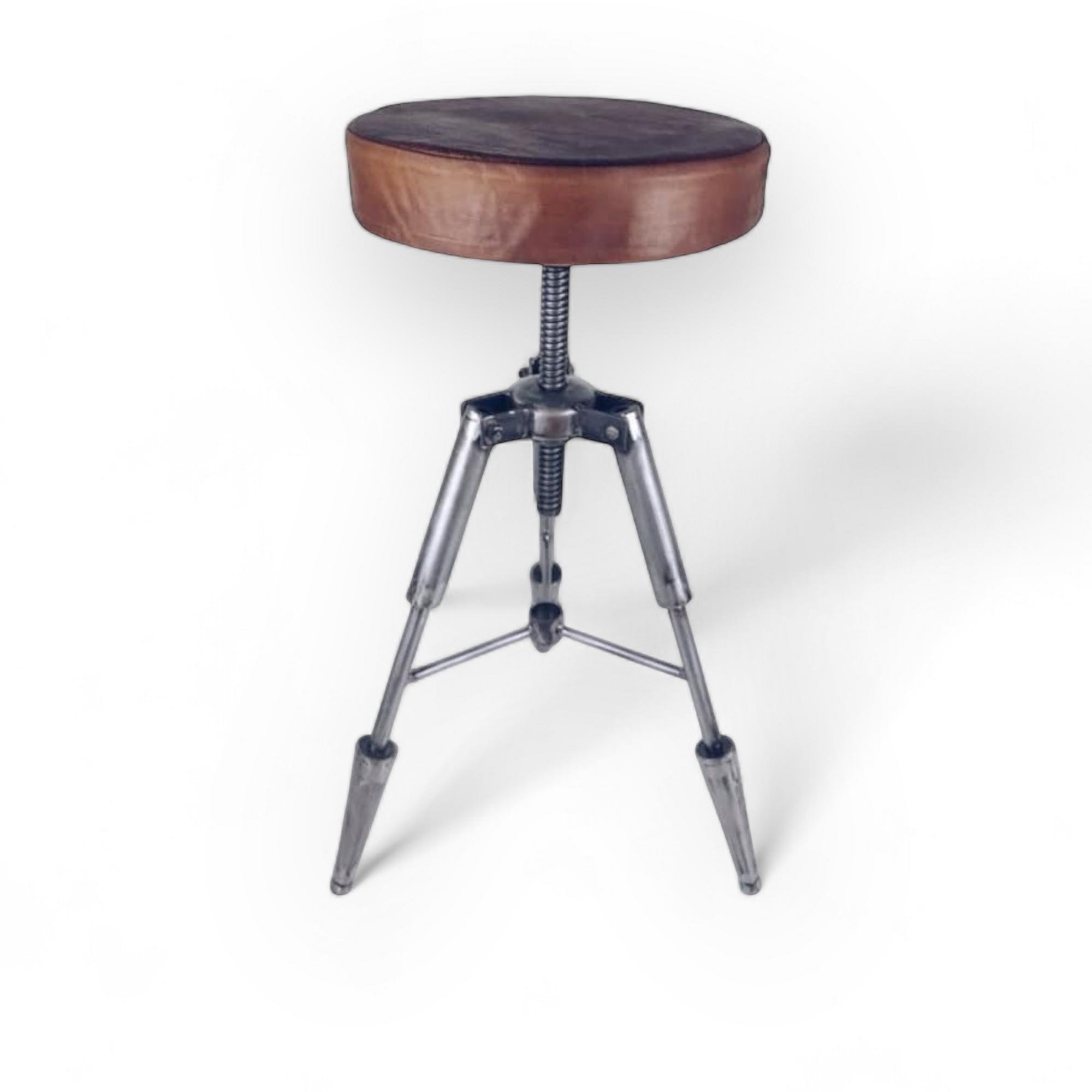 Табурет круглий барний лофт метал/шкіра ST-087