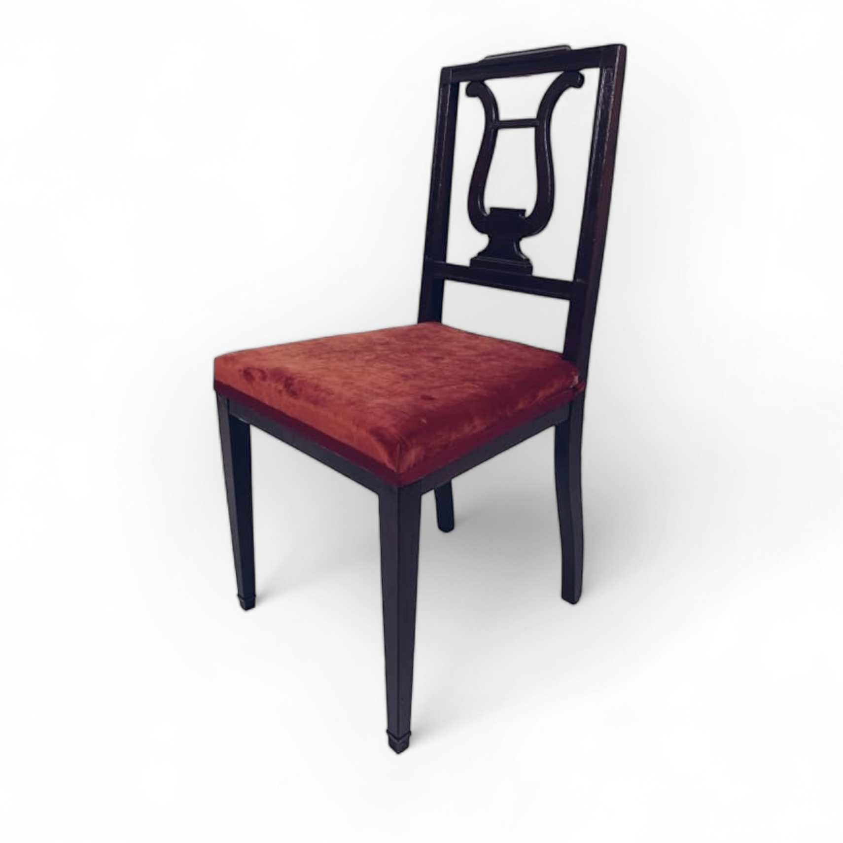 Стілець вінтаж з лірою т-дерево/велюр бордо ST-090