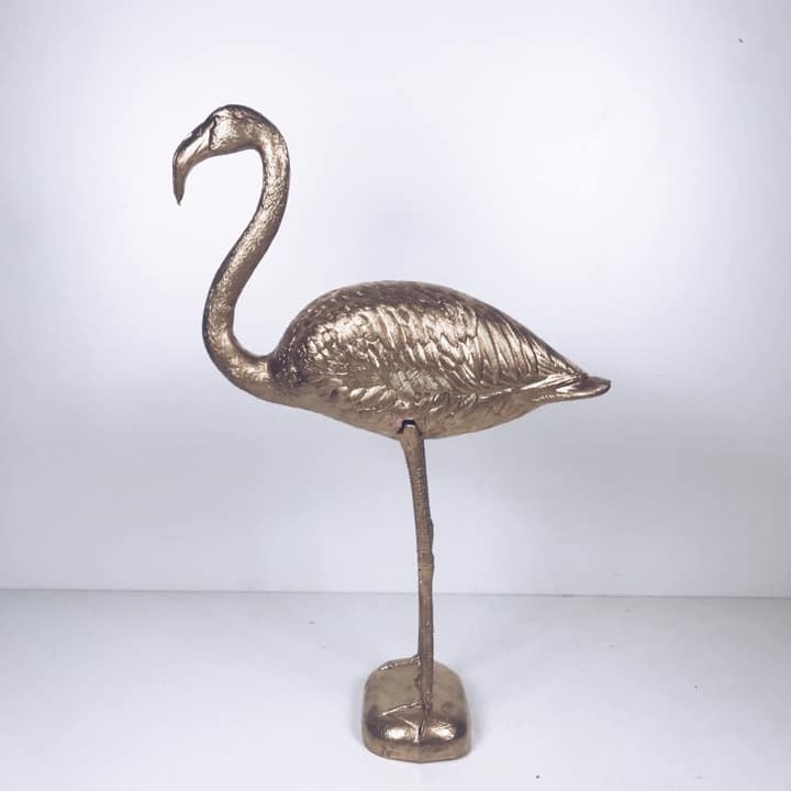 Фламінго декоративний пластик золотий MU-017