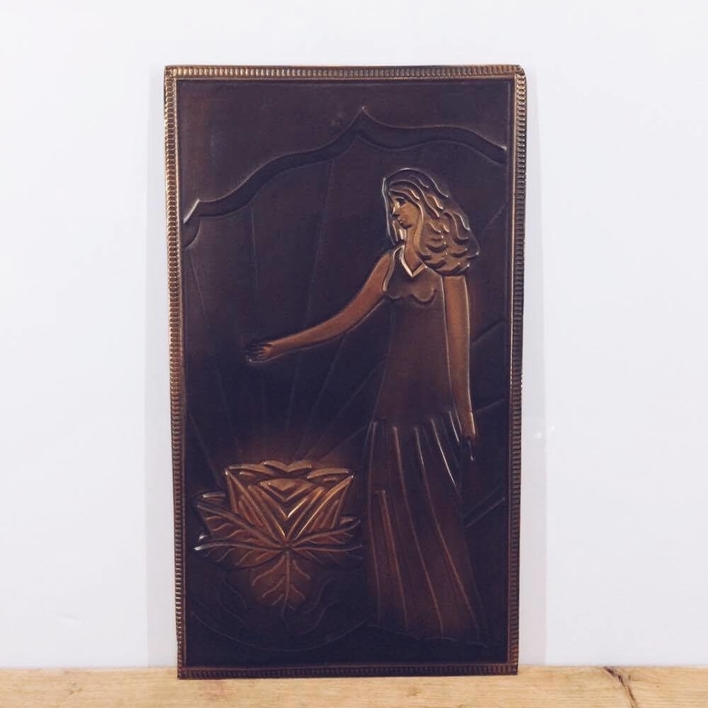 Панно Царівна чеканка мідь AR-096