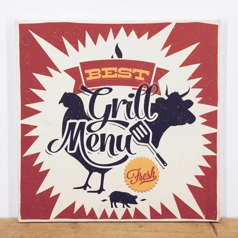 Постер Grill Menu ретро AR-118