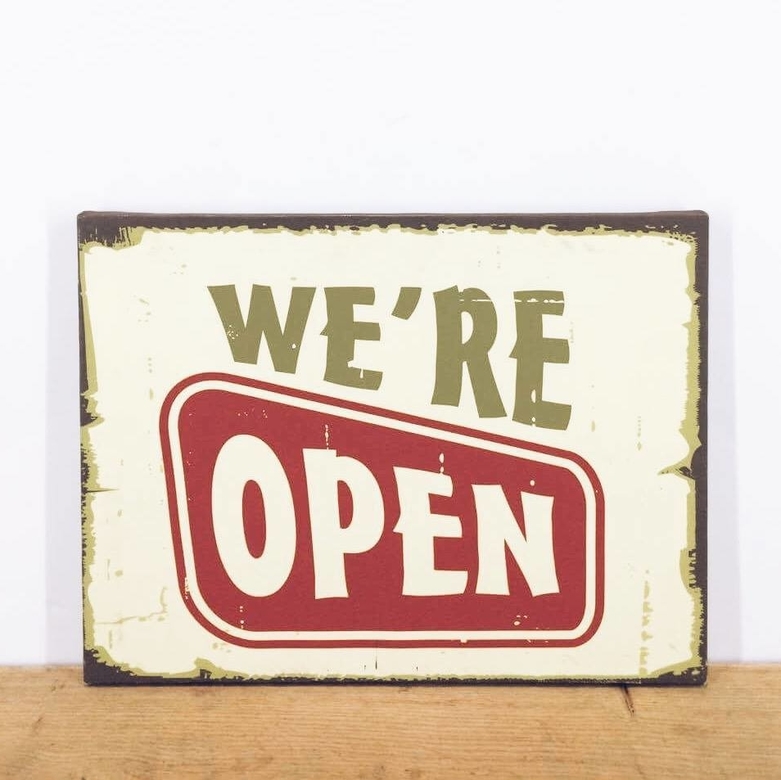 Постер We`re Open ретро AR-112