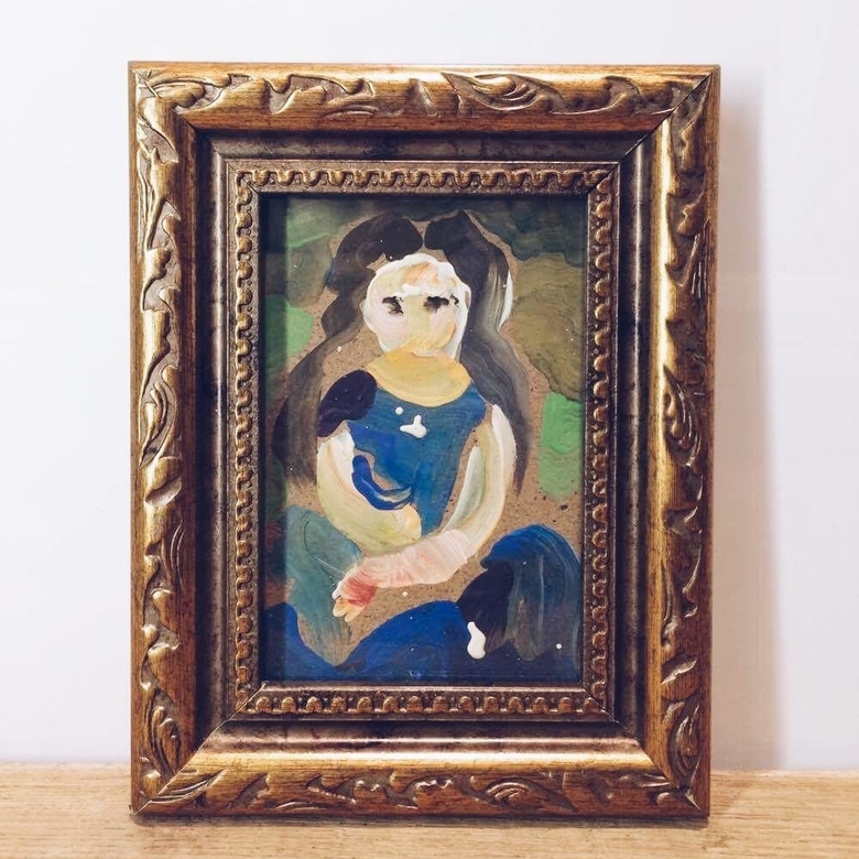 Портрет дівчини в золотій рамкі AR-209