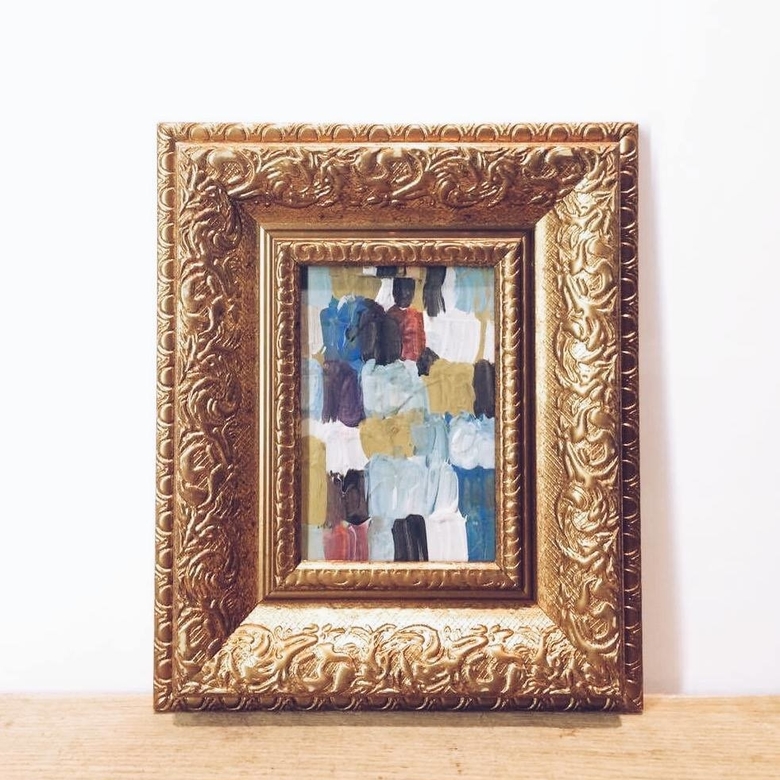 Малюнок абстрактний у золотій рамі AR-172