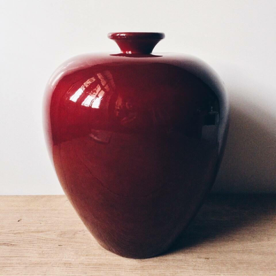 Ваза червона 30 кераміка VA-039