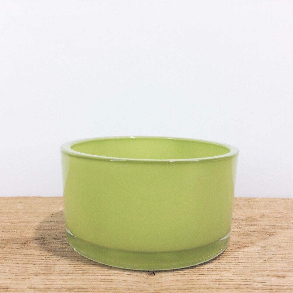 Ваза низька широка скло салатовий VA-081