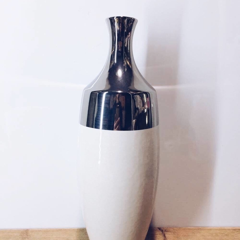 Ваза 40 кераміка сірий/дзеркальний VA-094