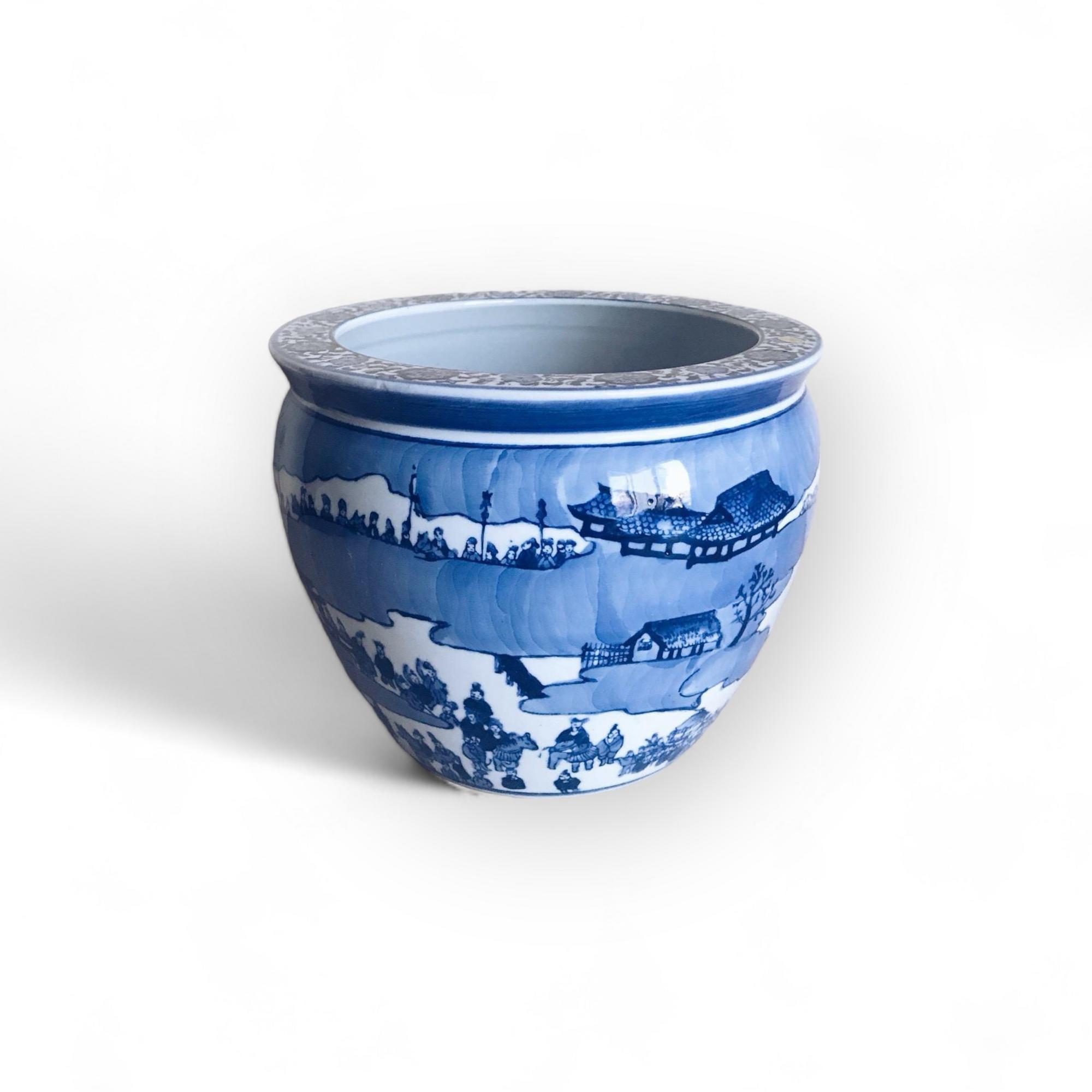 Ваза-кашпо #16 "китай" порцеляна синій розпис VA-229