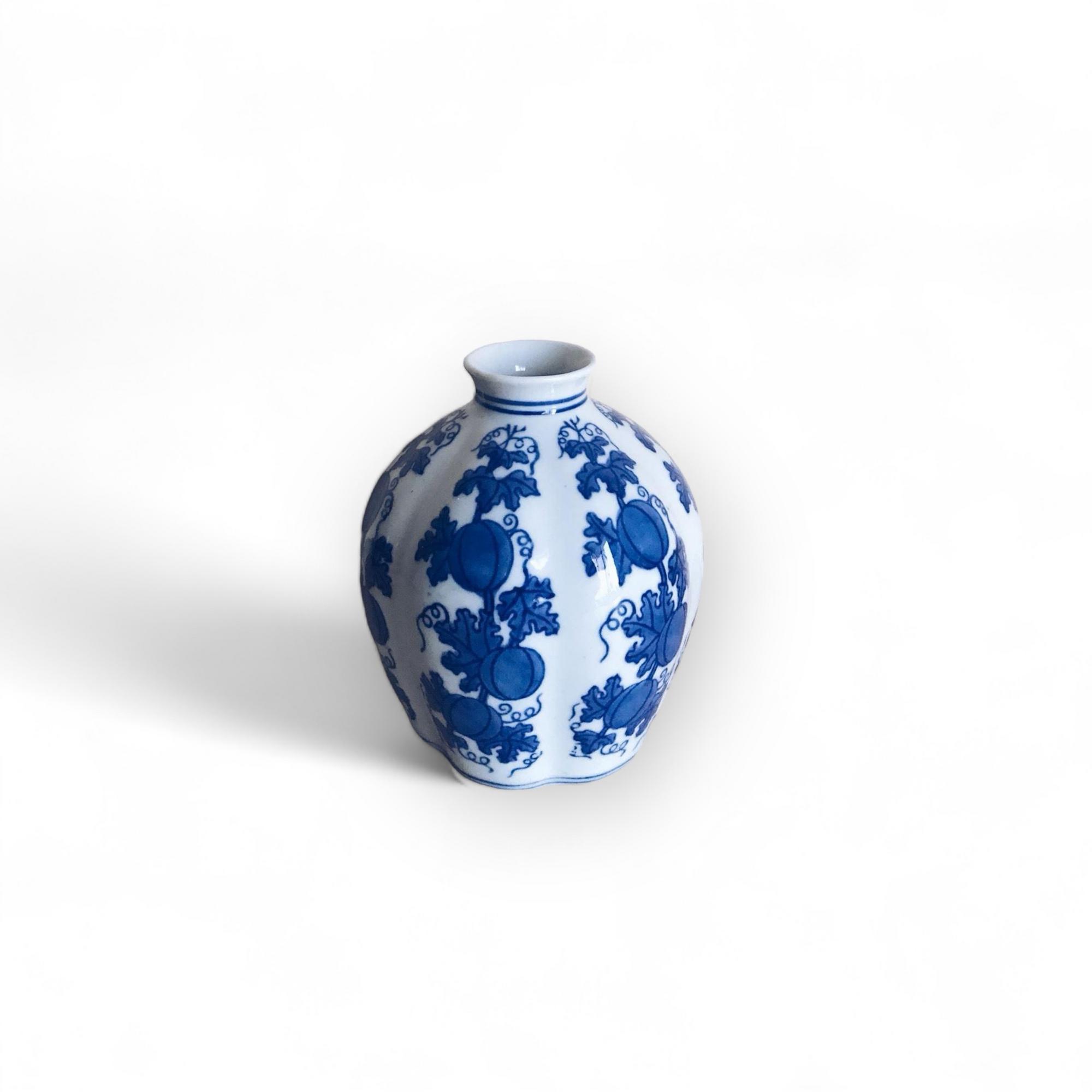 Ваза #14 "китай" порцеляна синій розпис VA-232