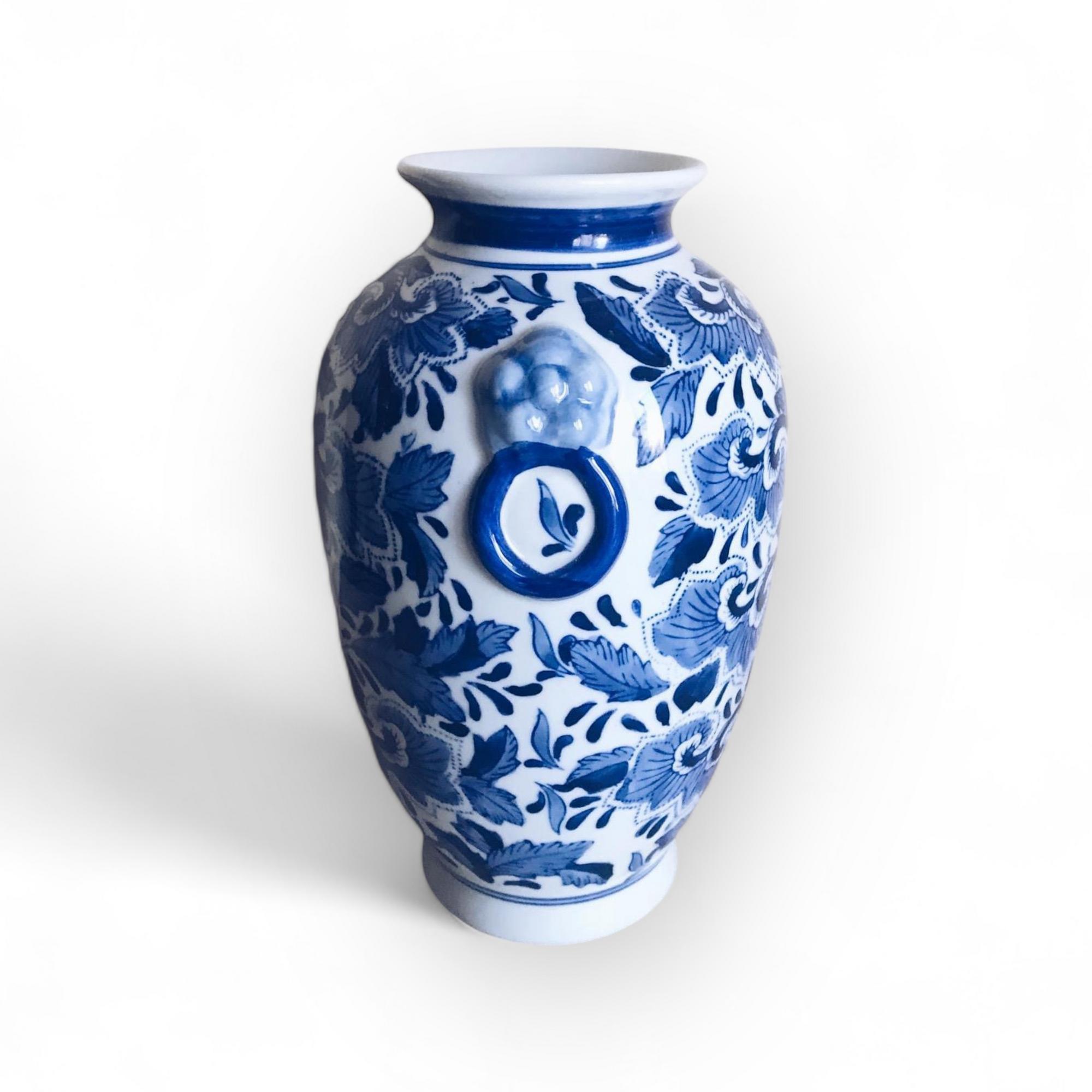 Ваза #8 "китай" порцеляна синій розпис VA-221