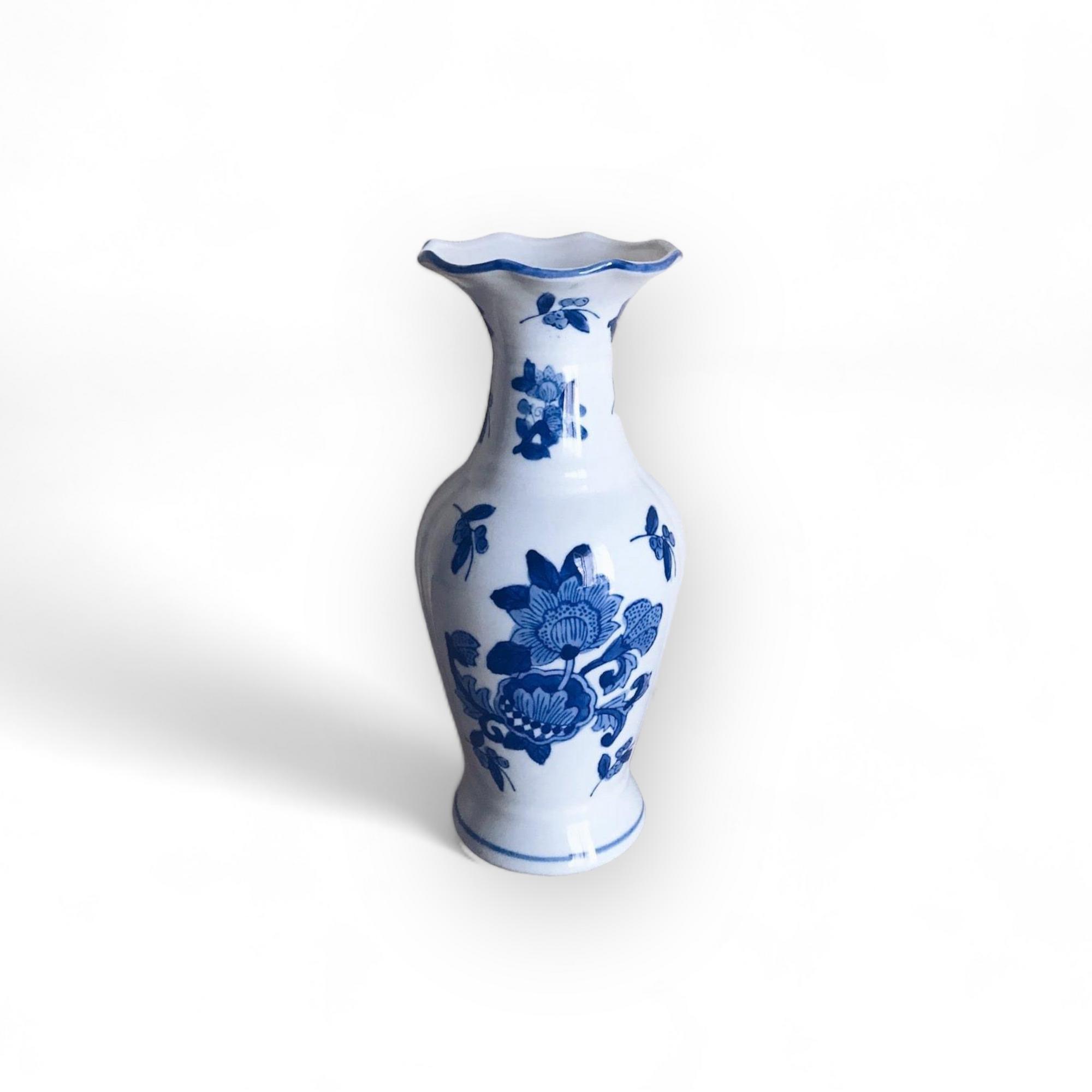 Ваза #13 "китай" порцеляна синій розпис VA-222