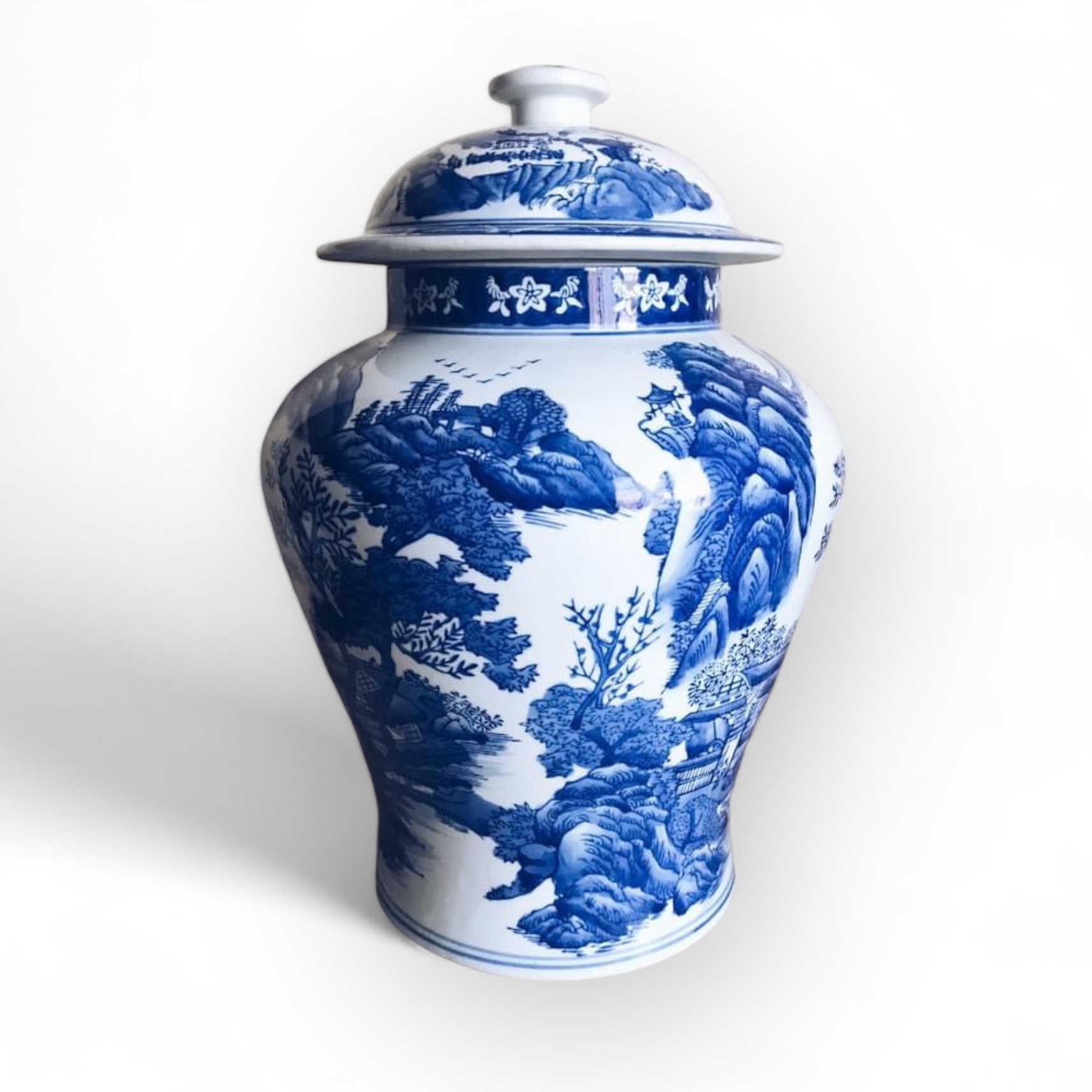 Ваза-імбирна банка #3 "китай" порцеляна синій розпис VA-223