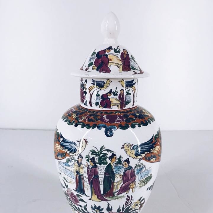 Ваза-імбирна банка "китай" порцеляна кольоровий розпис VA-245