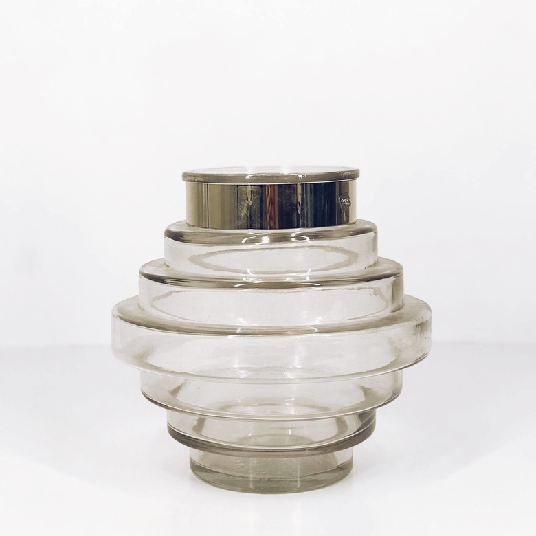 Ваза-підсвічник кольорове скло метал VA-108