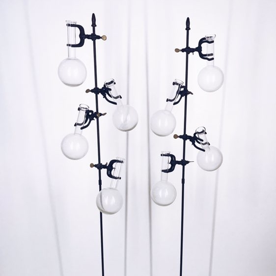 Вази-колби (4шт) на високому штативі скло/метал VA-128