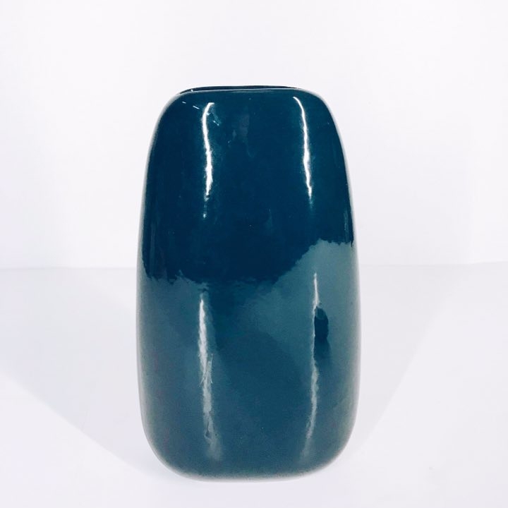 Ваза пласка кераміка синьо-зелена VA-130