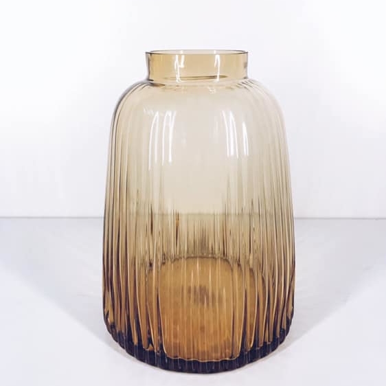 Ваза коричнева рельєфне скло VA-152