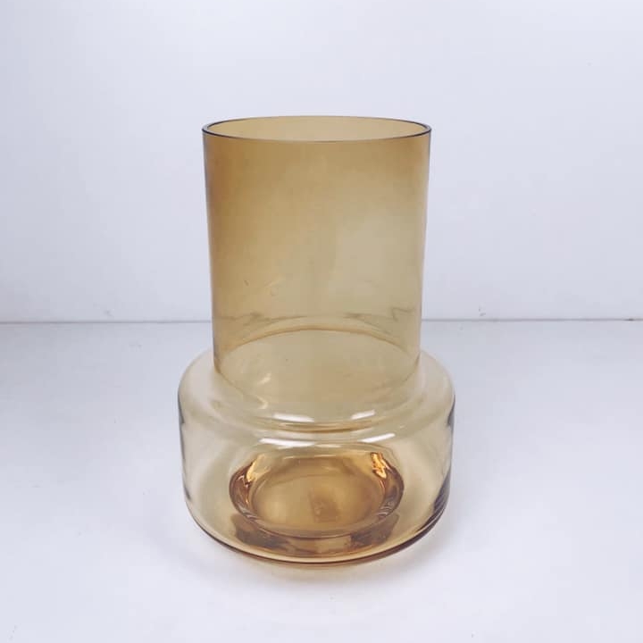 Ваза  циліндр з розширенням скло коричнева VA-164