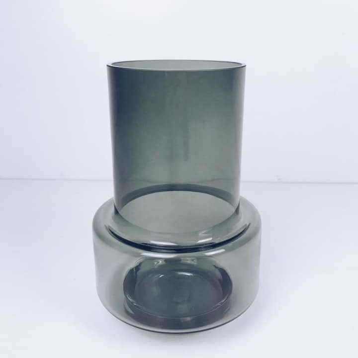 Ваза  циліндр з розширенням скло зелена VA-166