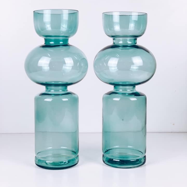 Ваза геометрична тонке скло зелена VA-214