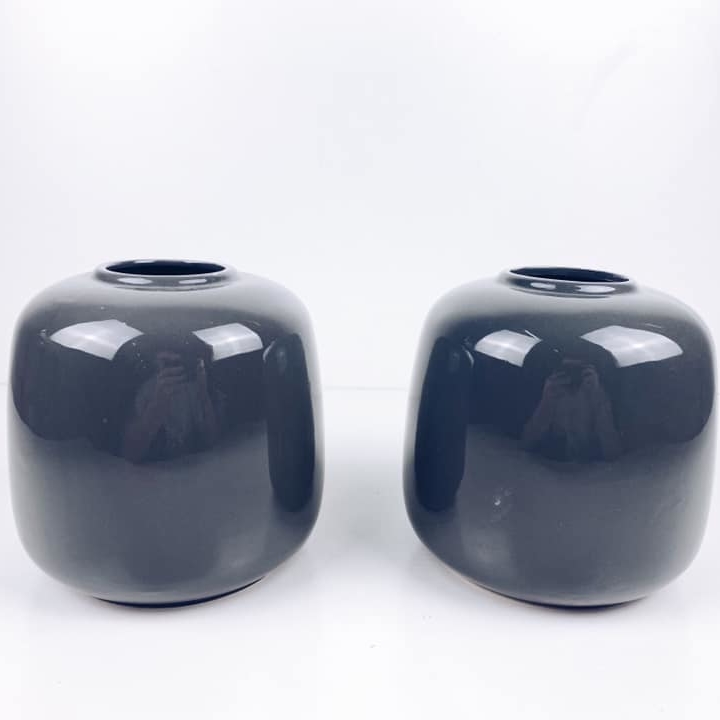 Ваза округла антрацит кераміка VA-206