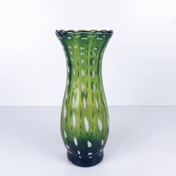 Ваза зелене/біле скло  VA-200