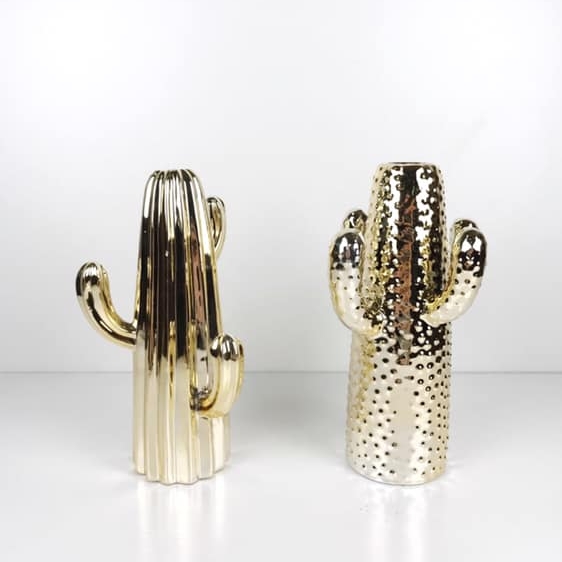 Ваза кактус кераміка золото VA-209