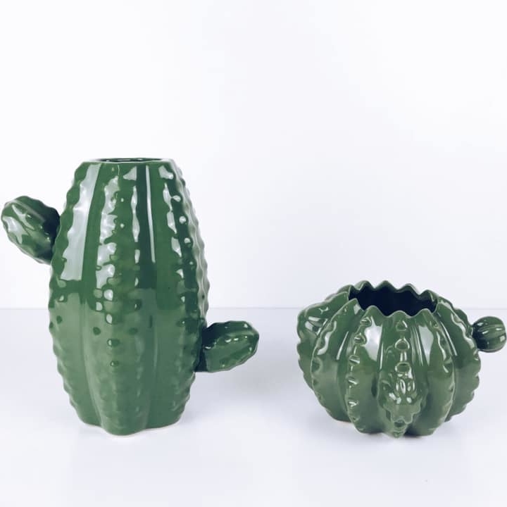 Ваза кактус зелений кераміка VA-203