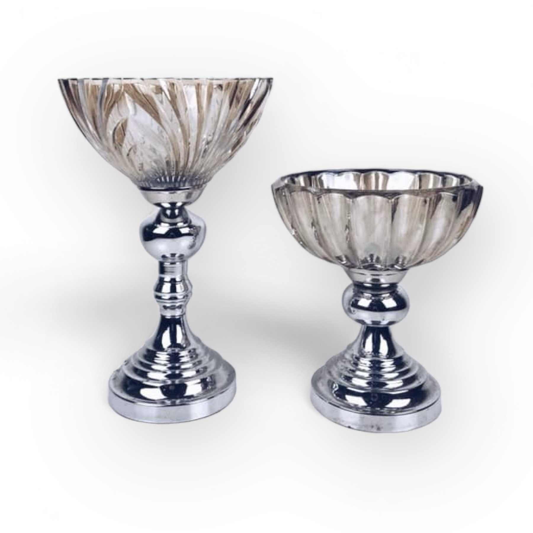 Ваза кубок срібло скло/метал VA-194