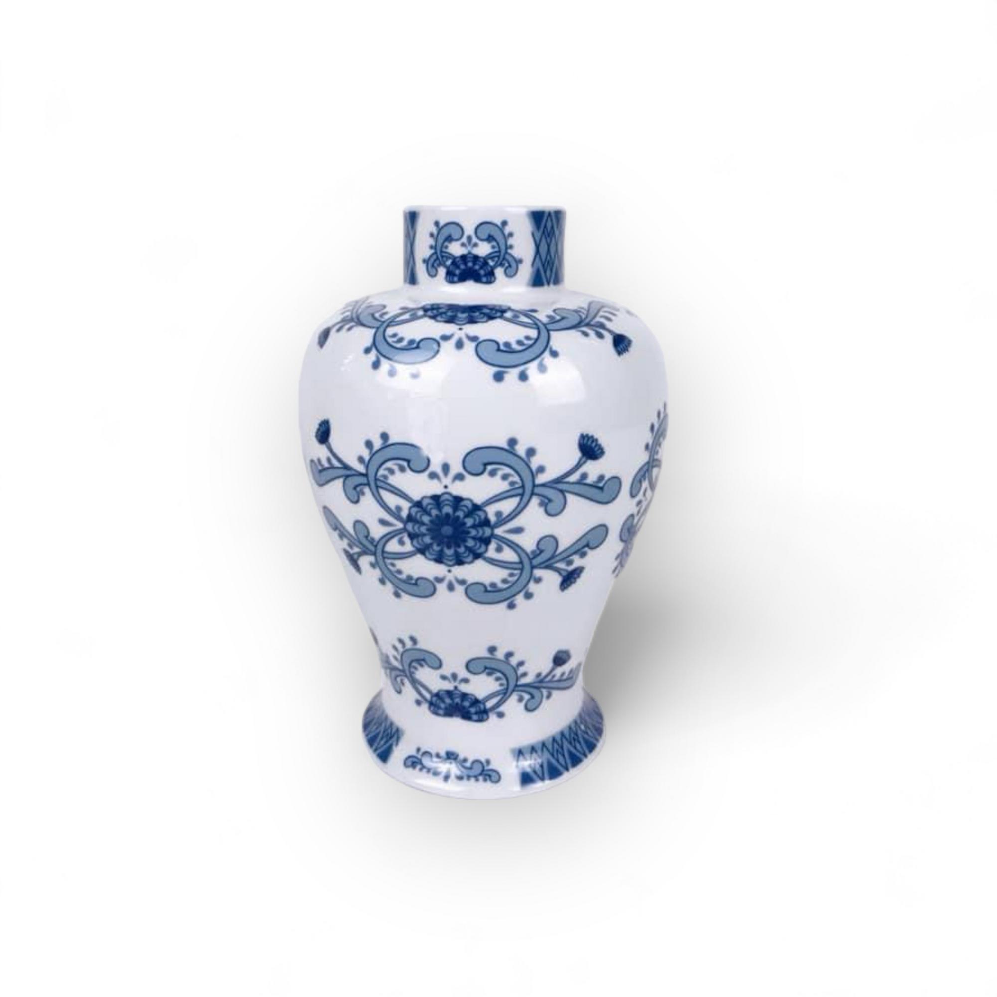 Ваза класична синій розпис "сухоцвіт" порцеляна вінтаж VA-208