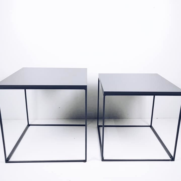 Столик-підставка лофт куб чорний метал TB-813