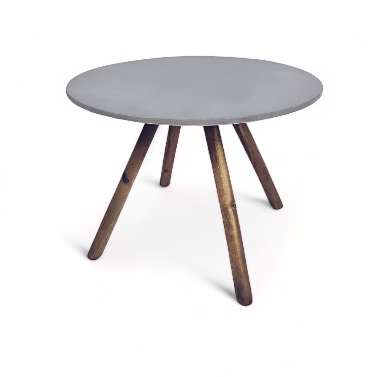 Столик кавовий круглий бетон/дерево TB-567