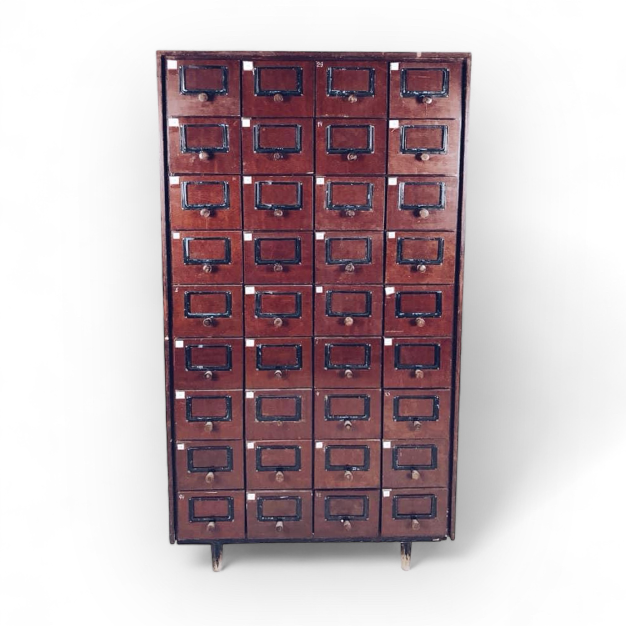 Комод-картотека висока  вінтаж темне дерево CB-030