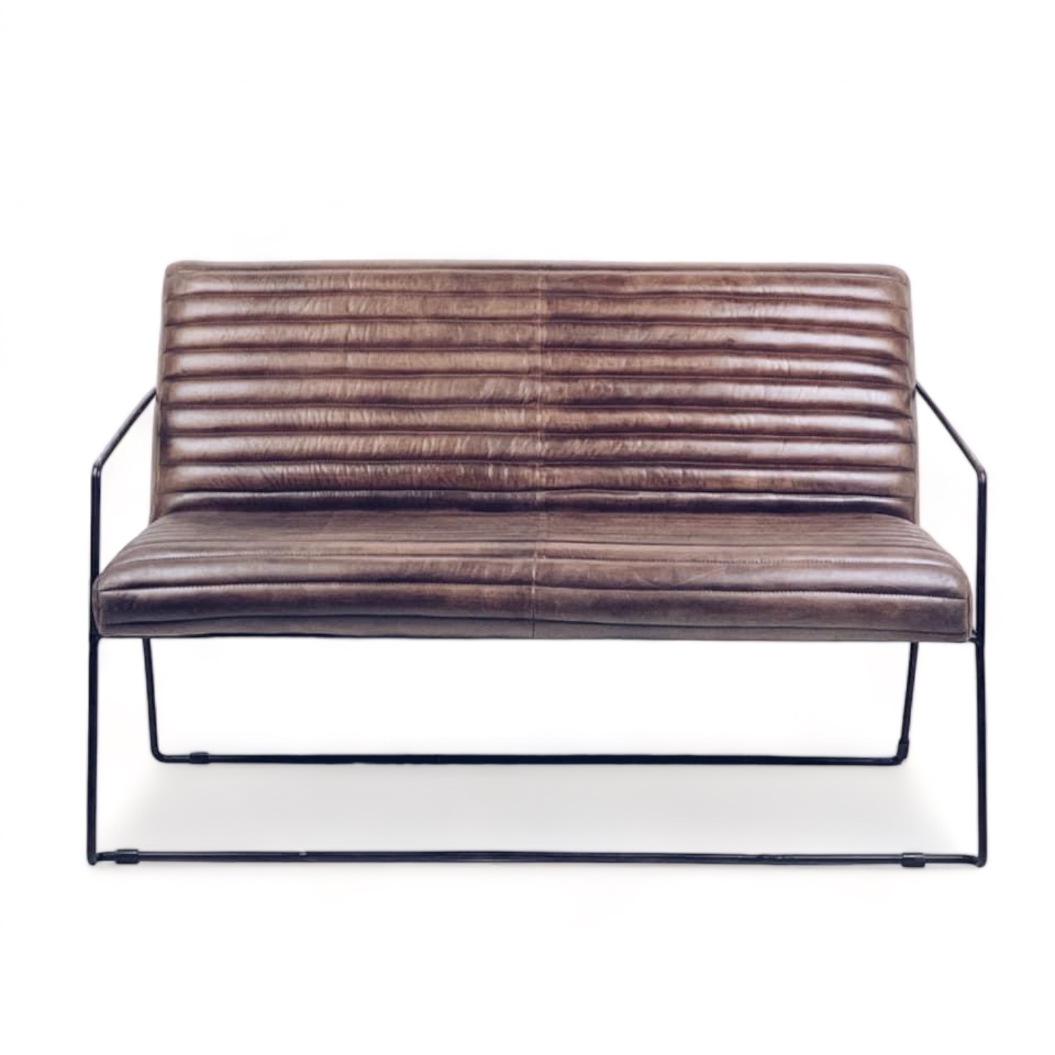 Диван 2-місний лофт нат шкіра/метал SF2-012