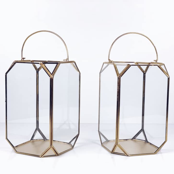 Ліхтар-флораріум латунь/скло CL-068