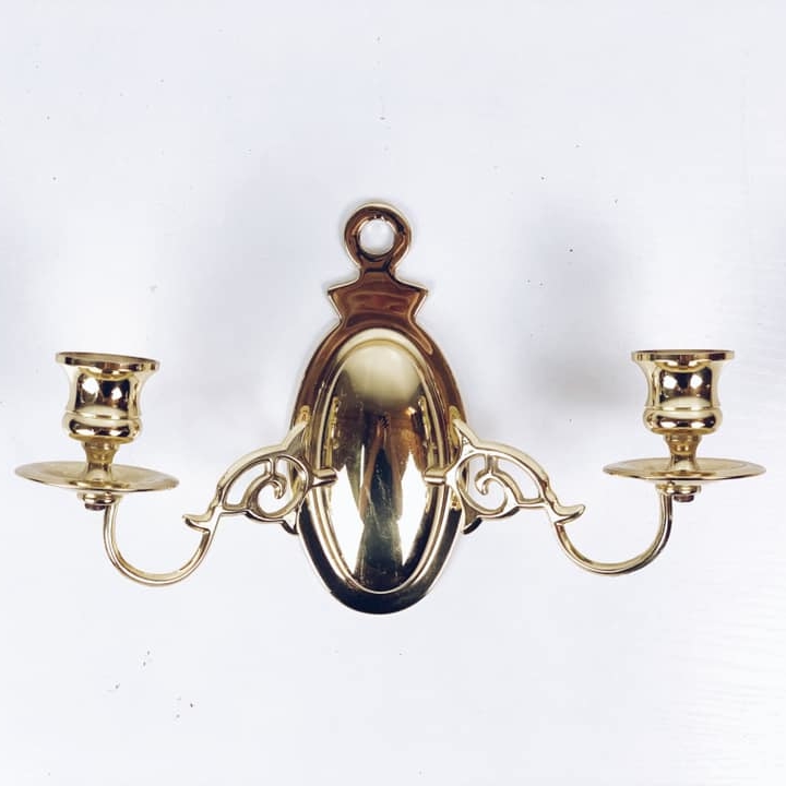 Канделябр настінний на 2 свічки золото метал CA-149