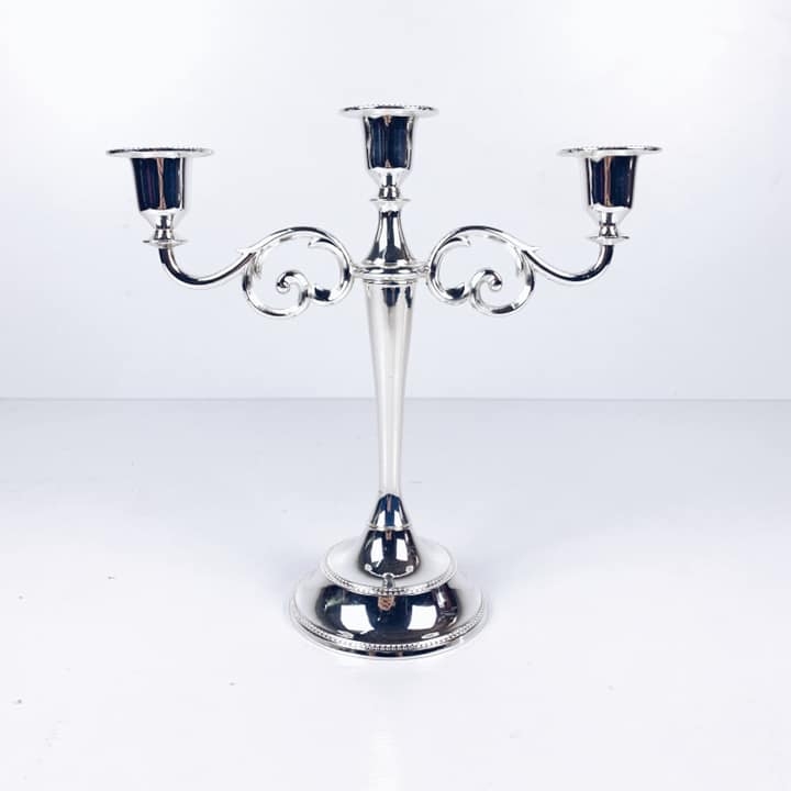 Канделябр на 3 свічки хром метал CA-096