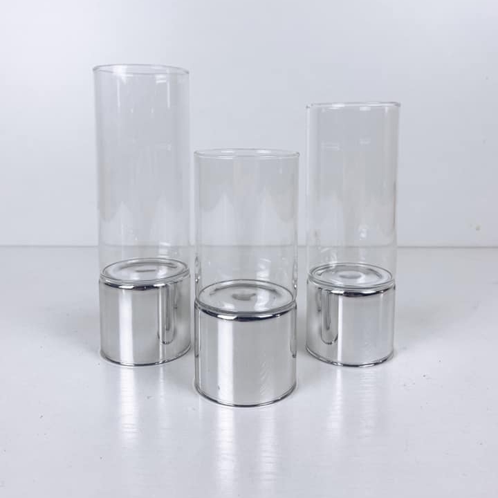 Підсвічник-колба скло/срібло CA-150