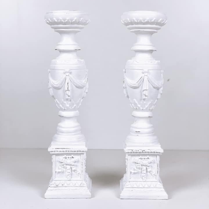 Підсвічник-постамент класичний білий полімер CA-097