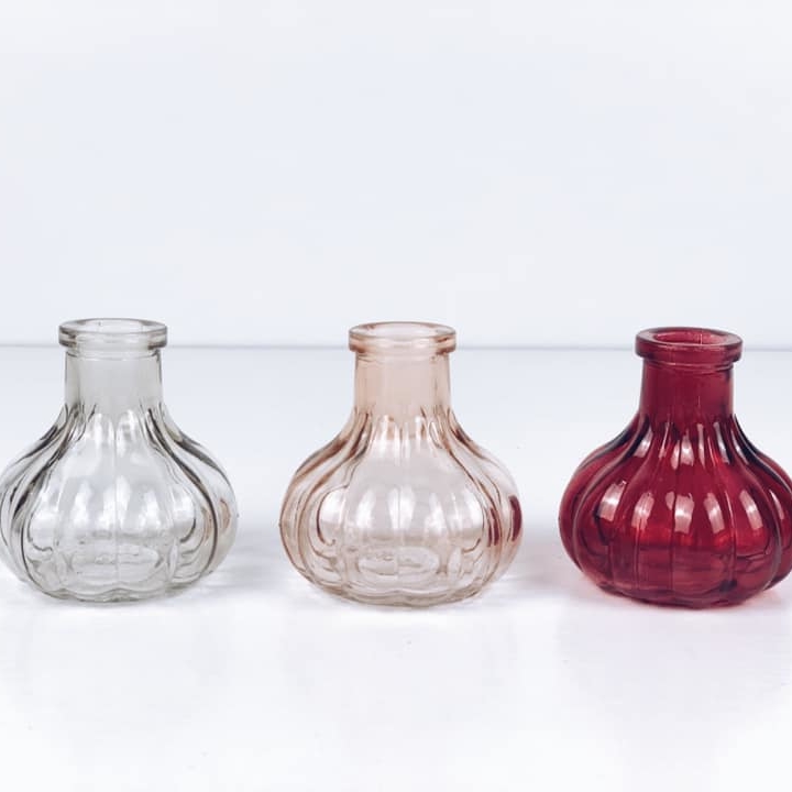 Ваза мала скло прозоре/червоне/рожеве VA-258